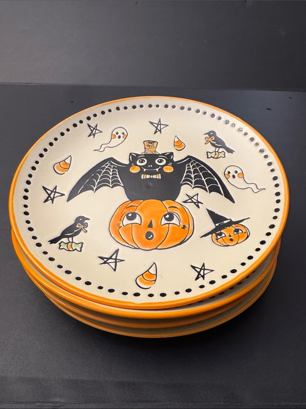 ELI + ANA 2026 Halloween Creep Show Salad Plates - Set of 4